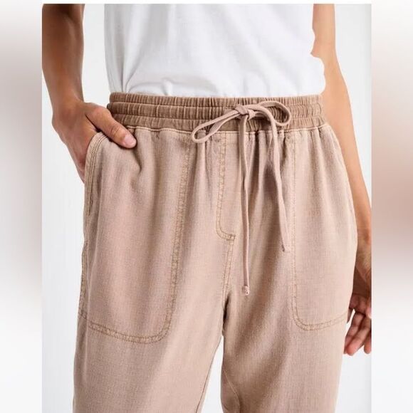 NWT Splendid Perla Drawstring Linen Blend Pants Lightweight Size XL Ash - Picture 2 of 15